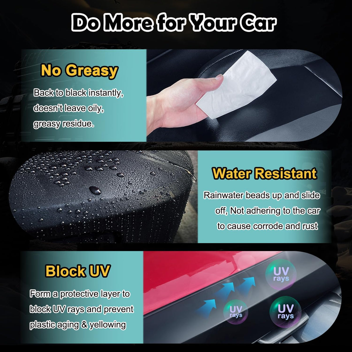 Car Trim & Plastic Restorer for Refreshing Faded Plastic, Leather, Vinyl & Rubber Trim with Polish, Black Plastic Restorer Automotive Shiny Stuff, Black Car Exterior & Interior Care-200ml