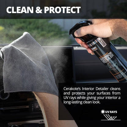 CERAKOTE Rapid Ceramic Interior Detailer and Protectant (14 fl oz.) – Quick and Easy – Multi-Surface Safe – Interior Car Cleaner Spray – Dry to the Touch – Clean and Protect Your Car, Truck, or SUV