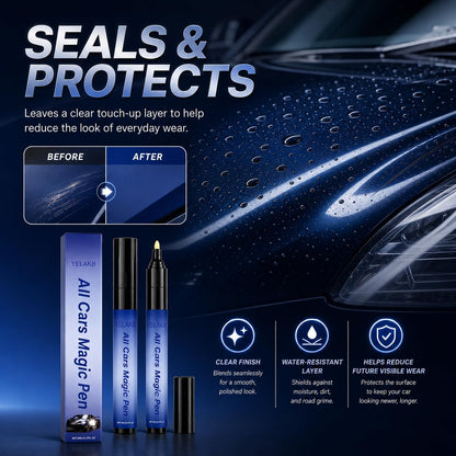 2PCS Magic Car Scratch Removal Pen, Car Scratch Remover Pen, Quick Paint Scratch Repair Pen, Waterproof & Sunproof Touch Up Pen for All Vehicles & Most Colors Clear
