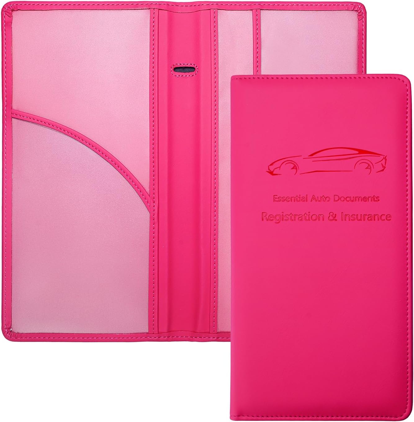 Yarnic Leopard Car Registration and Insurance Holder, Car Document Holder with Magnetic Closure, Car Organizer Vehicle Glove Box Compartment Organizer, Car wallet Case for Teens Men Women