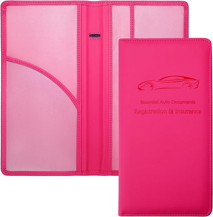 Yarnic Leopard Car Registration and Insurance Holder, Car Document Holder with Magnetic Closure, Car Organizer Vehicle Glove Box Compartment Organizer, Car wallet Case for Teens Men Women