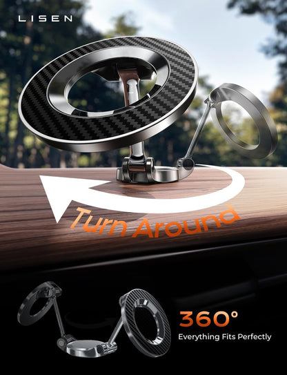 LISEN for MagSafe Car Mount for iPhone 17 Pro Max [24 Strong Magnets] Classic Magnetic Phone Holder for Car Dashboard Magnet Phone Mount Car Cell Phone Holder for iPhone 17 Pro Max Air 16 15 14 13 12