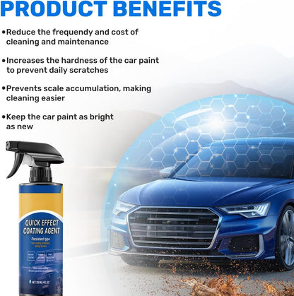 2Pcs Updated Quick Effect Coating Agent for Car,Car Coating Spray Quick-Acting Coating Agent Spray, Car Coating Oil Film Emulsion Glass Cleaner