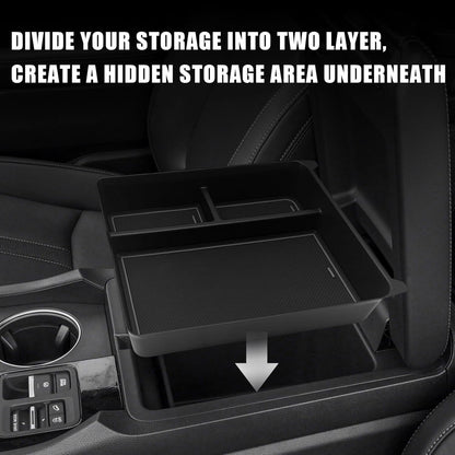 Muslogy Center Console Organizer Compatible with Honda Pilot 2023 2024 2025 2026, 2024-2026 Ridgeline/Passport Center Console Storage Box Divider Inserts Interior Accessories ABS Material(Gray)