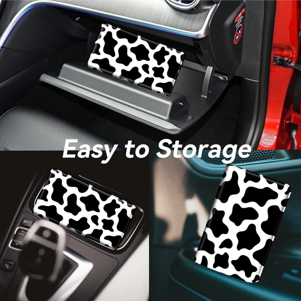 Car Registration and Insurance Holder, Leather Car Glove Box Organizer, Cool Car Accessories for ID, Driver's License Cards & Essential Document, business cards, Men&Women, Retro Audio Cassette