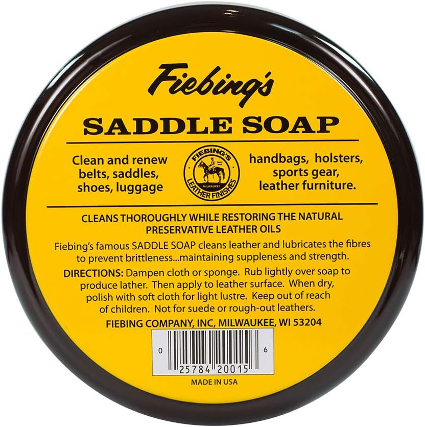 Fiebing's Yellow Saddle Soap for Leather (2 Pack, 12 oz Each) - Leather Cleaner & Conditioner to Soften, Protect & Restore Leathercraft - Leather Soap for Car Seat, Couch, Shoe, Purse, Boot, Bag