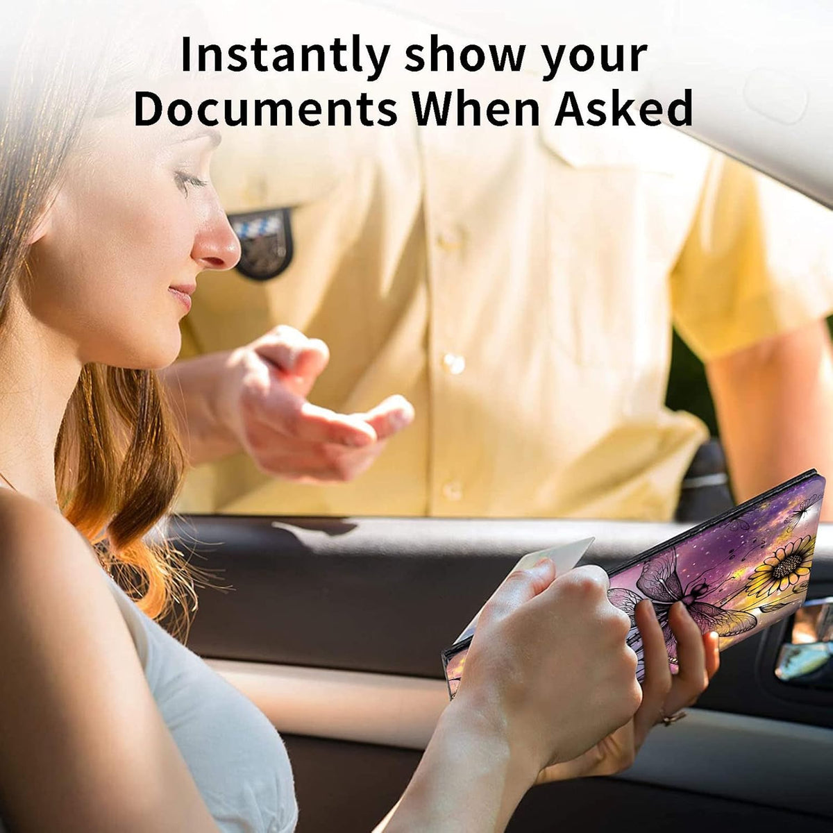 Car Registration and Insurance Holder, Leather Car Glove Box Organizer, Cool Car Accessories for ID, Driver's License Cards & Essential Document, business cards, Men&Women, Retro Audio Cassette