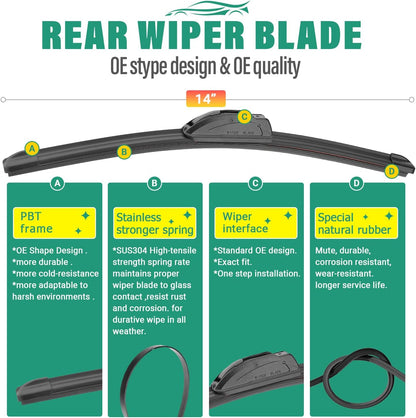 26" 16" 11" Windshield Wiper Blades Replacement for Chevrolet Chevy Trax 2024 2025 2026 Premium All Weather Front Rear Wipers Set - OEM Quality (Pack of 3) - Colors D