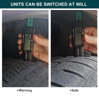 GODESON Tire Tread Depth Gauge, Digital Tire Tread Depth Gauge with 3 Modes-Fractional Inch, Decimal Inch and Millimeter, Tire Depth Gauge for Motorcycles, Cars, SUV, Easy to Read Tread Depth Gauge