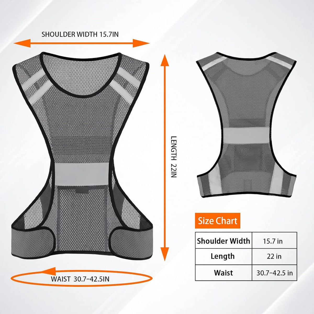 TCCFCCT Reflective Running Vest, High Visibility Running Gear with Large Pocket