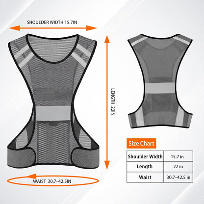 TCCFCCT Reflective Running Vest, High Visibility Running Gear with Large Pocket