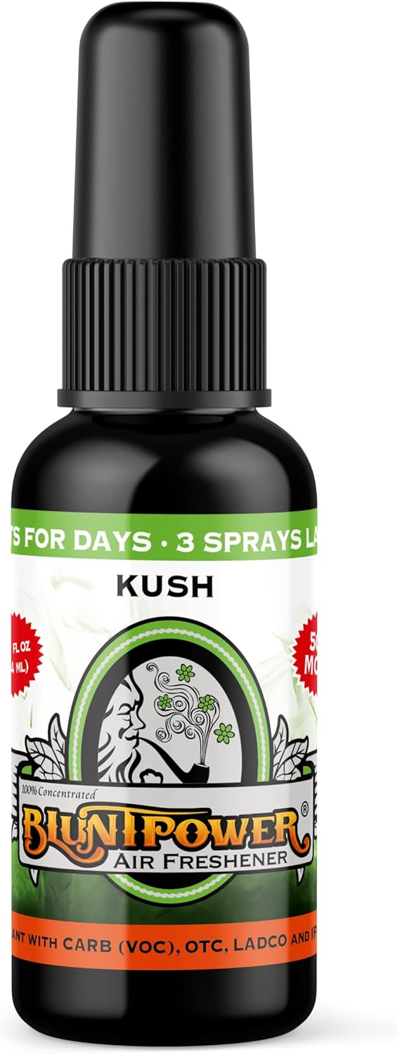 BluntPower (Baby Powder, 1 Pack) Concentrated Air Freshener Spray - Oil-Based Room Diffuser Spray - Long-Lasting Bathroom Scent, Car Freshener & Odor Eliminator - Colors A
