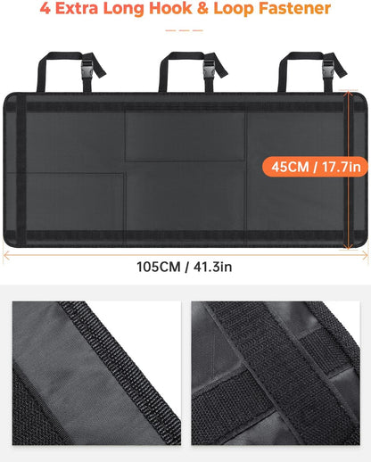 Oasser Back Seat Trunk Organizer Hanging Car Organizer Foldable Cargo Storage with 6 Large Pockets 3 Adjustable Straps 40x19inch