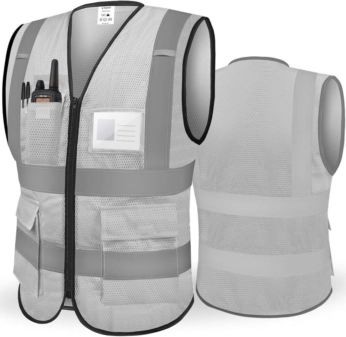 TICONN Reflective Safety Vest High Visibility Class II Mesh Vest for Women & Men Meets ANSI Standards