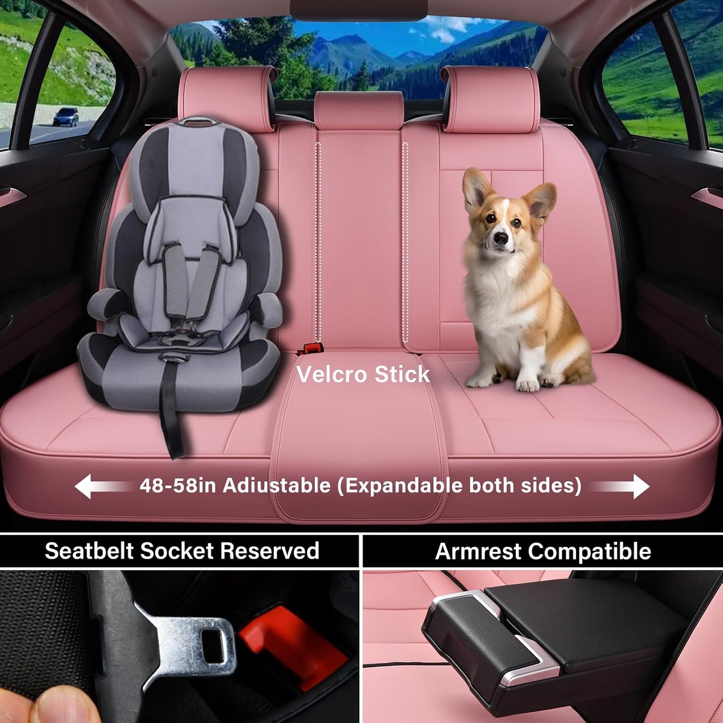Coverado Seat Covers Full Set, Black Seat Covers for Cars 5 Seats, Car Seat Protector, Waterproof Nappa Leather Car Seat Cushion, Front and Rear Car Seat Cover Fit for Most Sedans SUV Pick-up Truck - Colors A