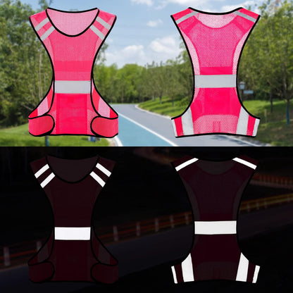 TCCFCCT Reflective Running Vest, High Visibility Running Gear with Large Pocket