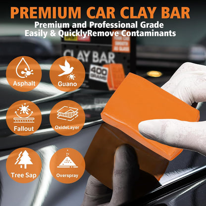 XPERTCHEMY Car Clay Bar 4 Pack 400g(4x100g), Auto Detailing Premium Grade No Scratch Magic Clay Bars Cleaner Kit with Washing and Adsorption Capacity for Car Auto SUV, RV, Truck, Purple