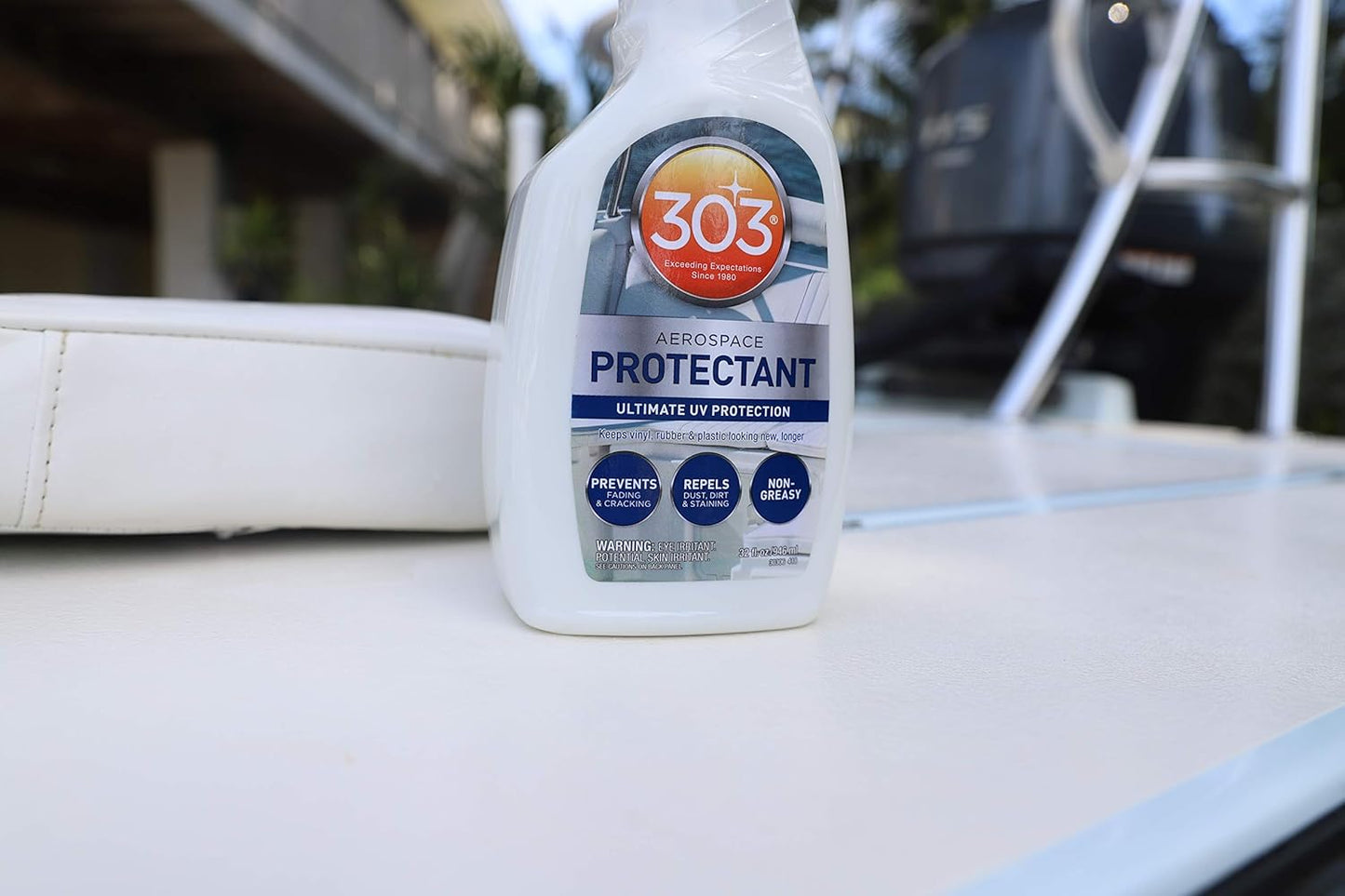 303 Products Marine Aerospace Protectant Spray, UV Protection for Boat Vinyl & Surfaces – Repels Dust, Dirt & Staining, Matte Finish, Restores Like-New Appearance, 32 oz