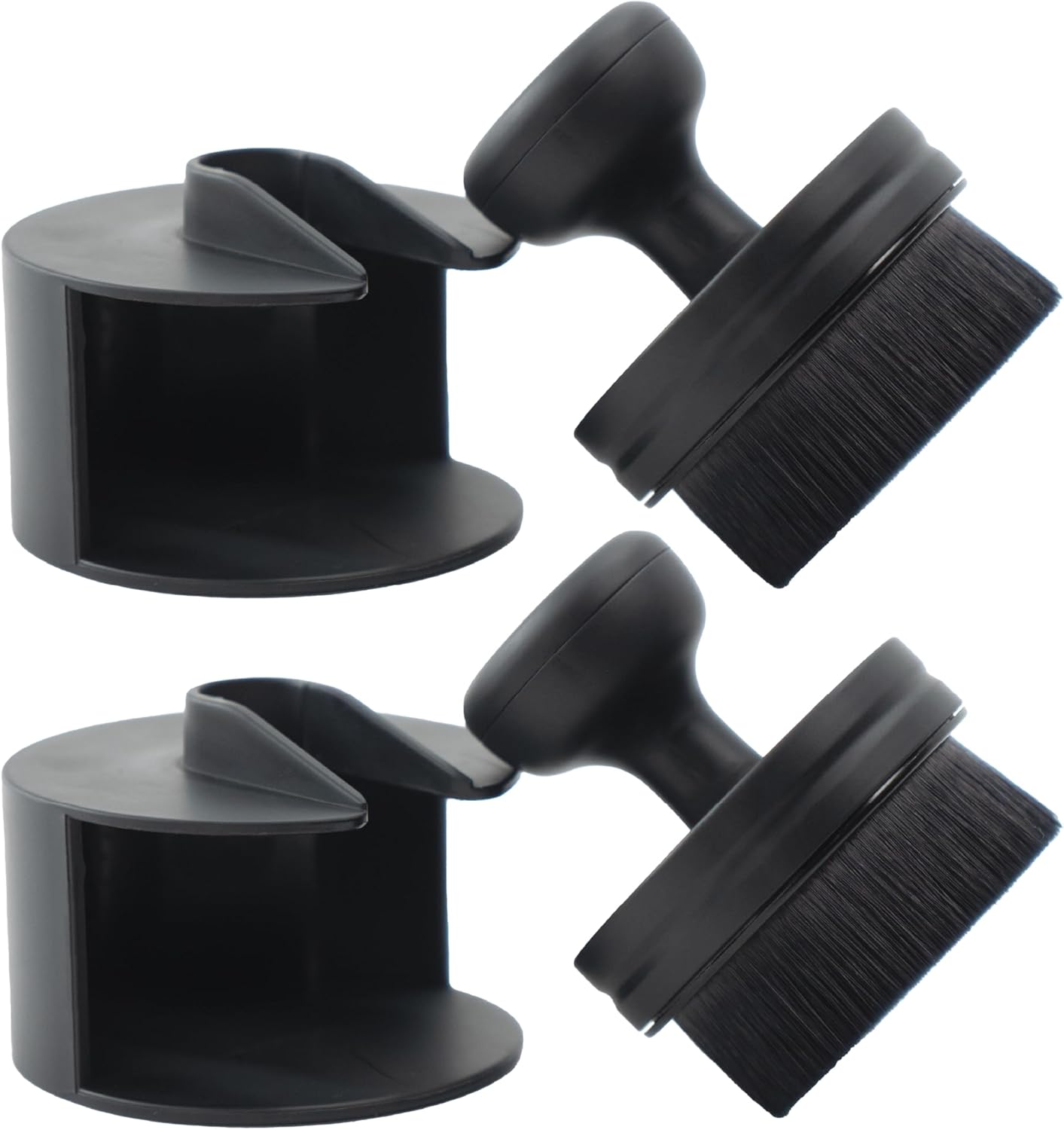 VIKING Tire Shine Applicator Brush, Automotive Tire Dressing Applicator Brush, Storage Stand Included for Detailing and Car Wash Kit, Black, 2.3 Inch Diameter