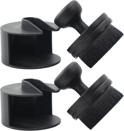 VIKING Tire Shine Applicator Brush, Automotive Tire Dressing Applicator Brush, Storage Stand Included for Detailing and Car Wash Kit, Black, 2.3 Inch Diameter