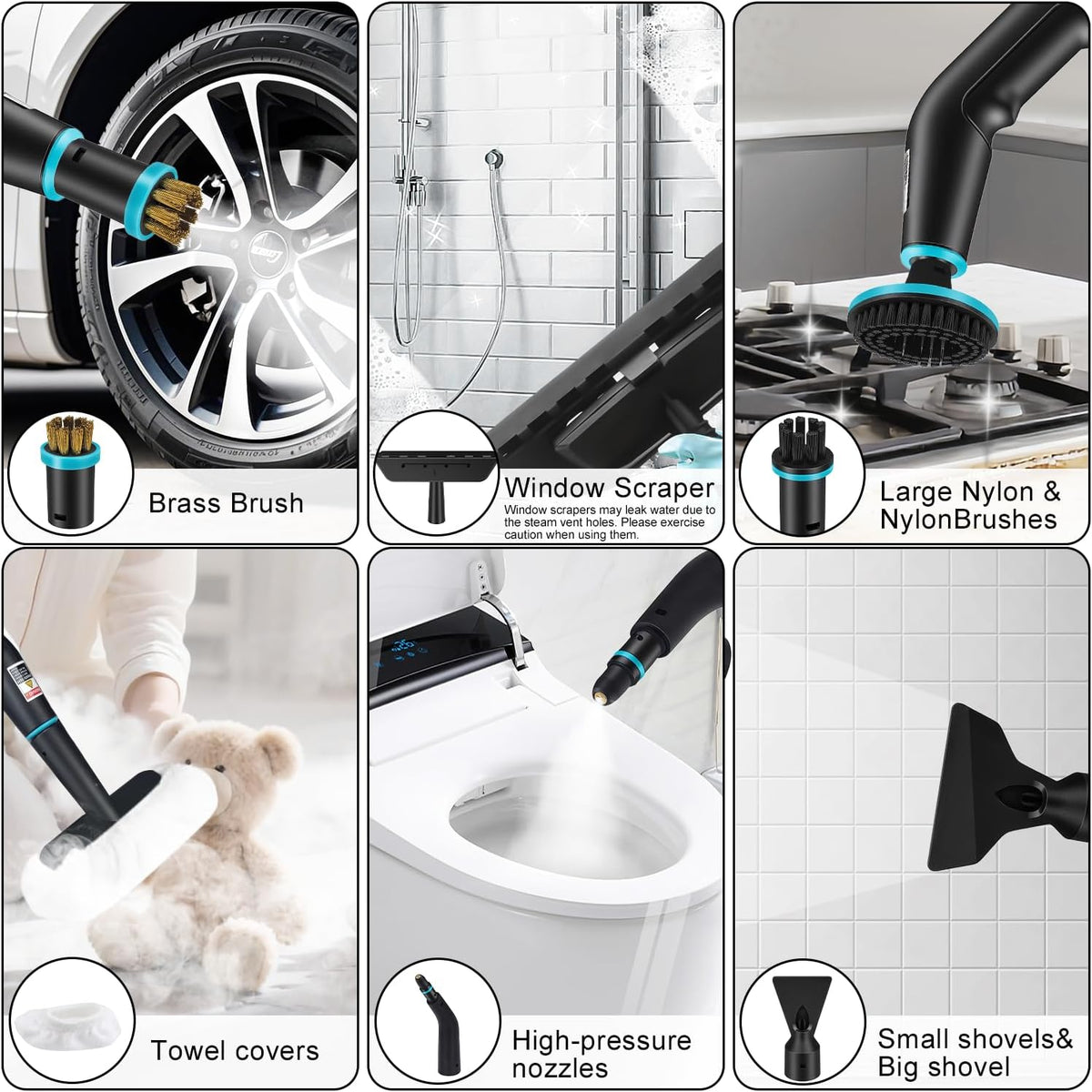 Steam Cleaner, 2500W Portable Handheld Steamer for Cleaning, Large Capacity Tank Pressurized Steam Cleaning Machine for Home, Car, Bathroom, Kitchen, Furniture, Grout, Floor, Tile