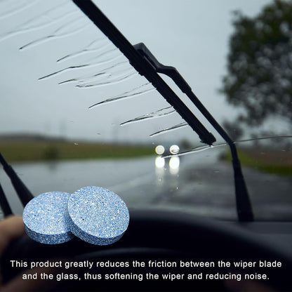 100 PCS Car Windshield Washer Fluid Tablets, Auto Window Glass Concentrated Tablets Cleaner for Clear Vision, Vehicle Windshield Wiper Fluid Cleaning Solid Effervescent