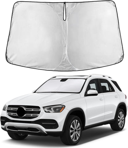 EcoNour Car Windshield Sun Shade | 2025 Upgraded Innovative No-Light-Pass Technology for Maximum Coverage | Foldable Sun Shade Keeps Your Vehicle Cool | Must-Have Car Accessories | Small (59" x 29") - Colors K