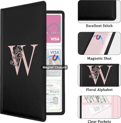 Letter Car Registration and Insurance Holder, with Magnetic Closure for License, Cards and Documents,Vehicle Glove Box Car Organizer, Interior Car Accessories for Women Men (M)