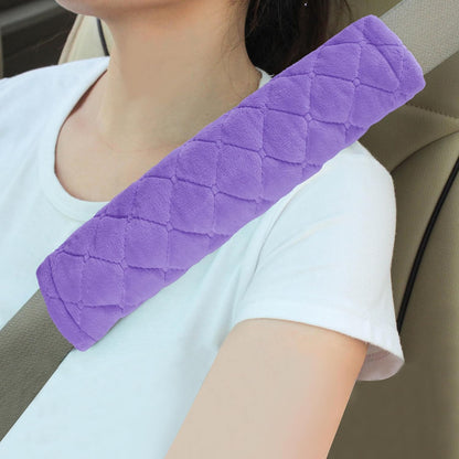 Amooca Soft Auto Seat Belt Cover Seatbelt Shoulder Pad 2 PCS for a More Comfortable Driving Compatible with All Cars and Backpack Black
