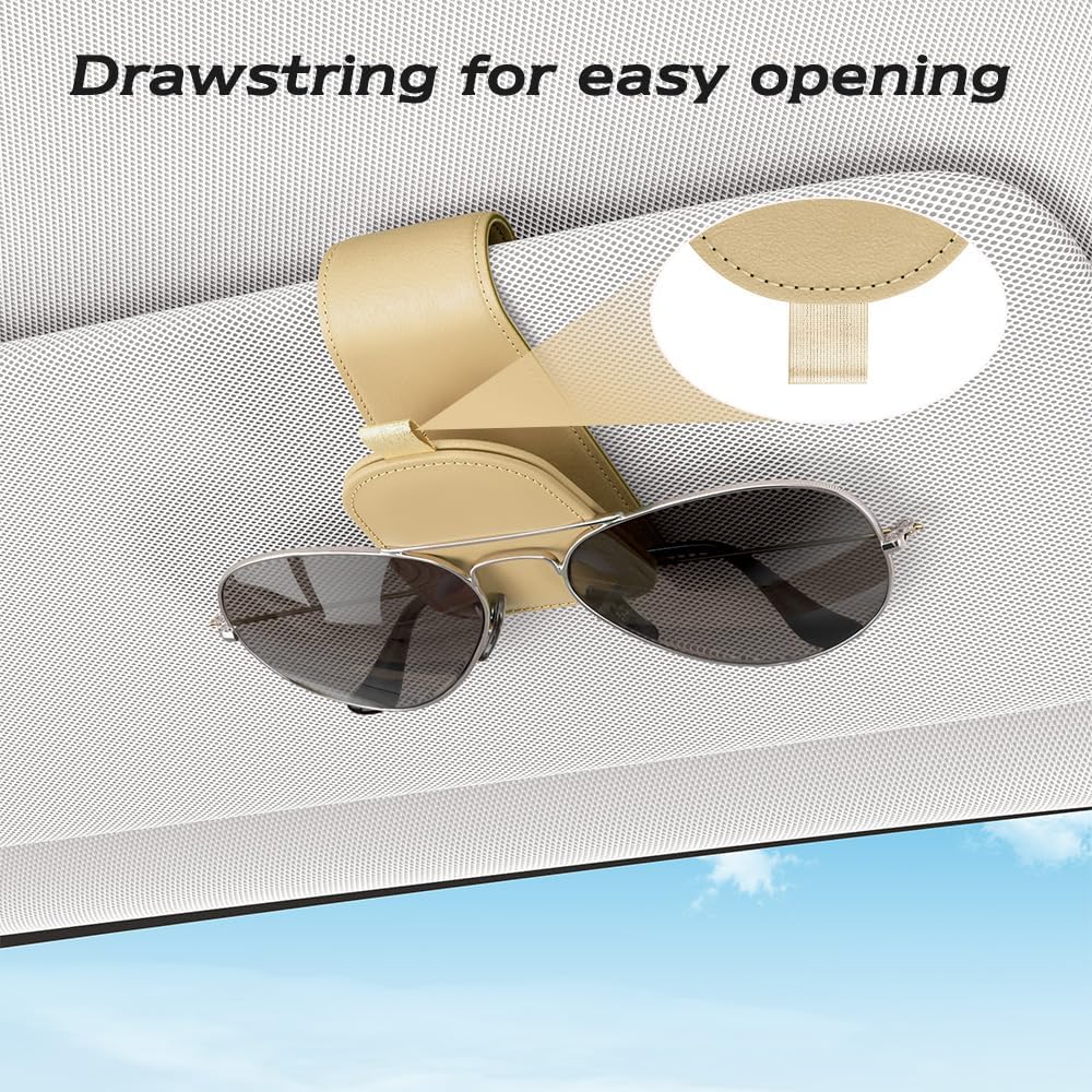 Sotfamily Sunglass Holder for Car Visor, Suede Cloth Magnetic Sunglass Organizer for Car Accessories, 2 Packs, Black