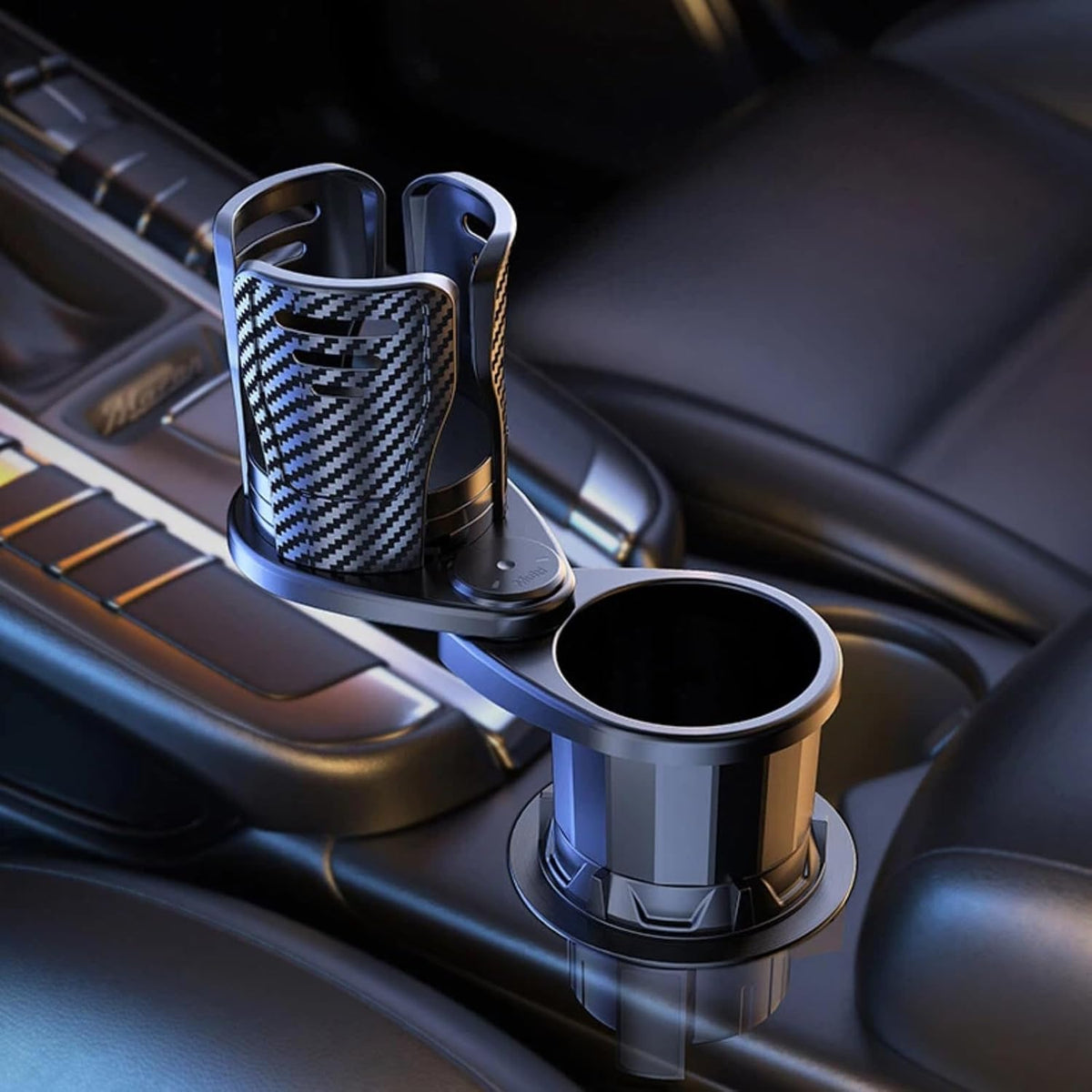 Car Cup Holder Expander Adjustable Base 2 in 1 Dual Layer Cup Holder Large Capacity Storage 360 Degree Rotating Cup Slot Large 10/40 oz Bottles & Big Drinks Travel Cup
