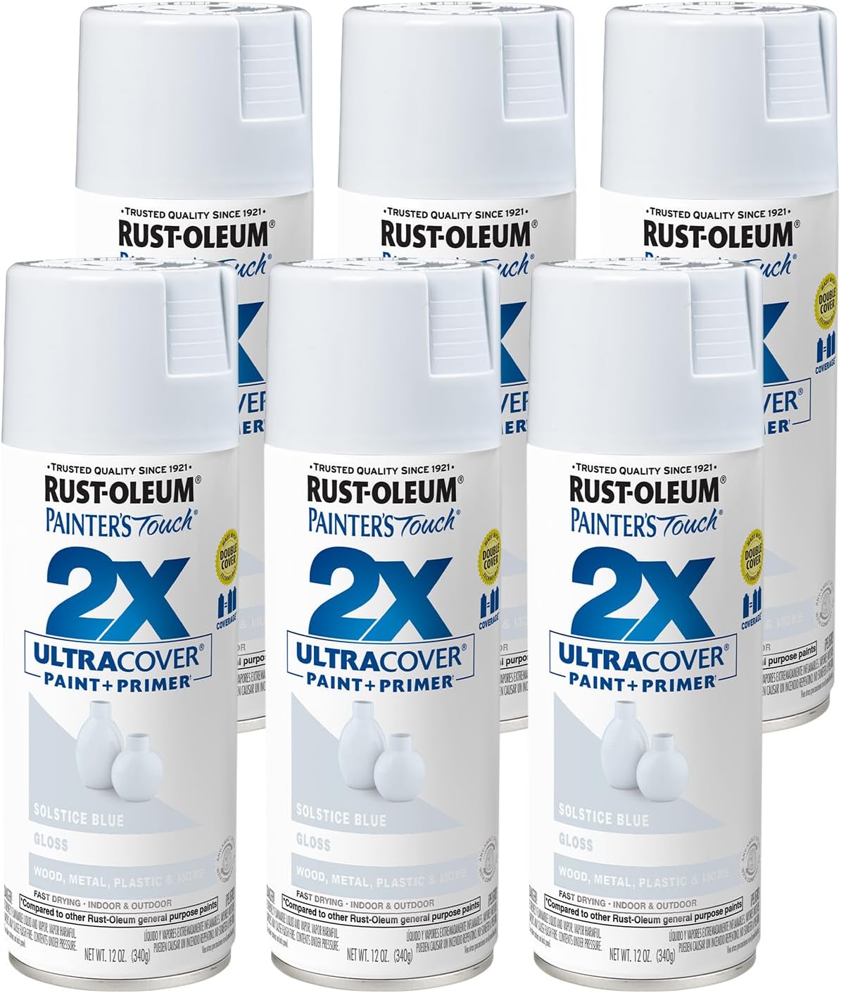 Rust-Oleum 334029 Painter's Touch 2X Ultra Cover Spray Paint, 12 oz, Gloss Clear - Colors F