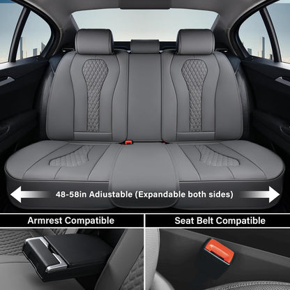 Coverado Seat Covers, Car Seat Covers Full Set, Black Car Seat Cover, Car Seat Covers Front Seats Back Seat Cover, Waterproof Car Seat Cushion, Leather Seat Covers Seat Protector Fit for Most Cars