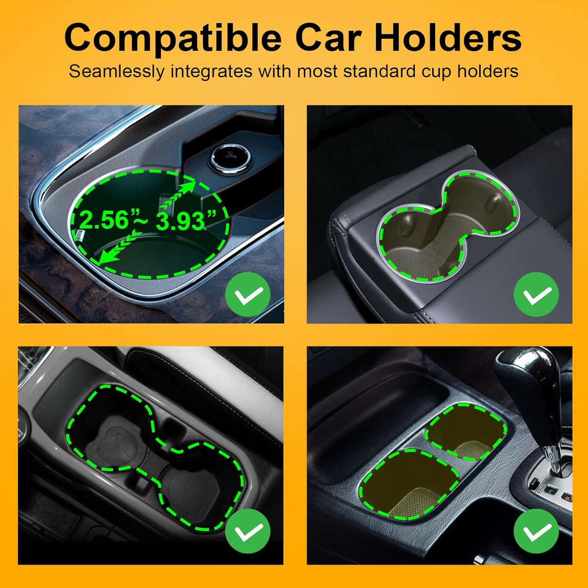 Cup Holder Expander (Adjustable Holder & Base, Auto-Fit Hold, One Button Open), Car Cup Holder Expander for Yeti, Hydro Flask, Nalgene, Owala, Bottles in 2.6"- 4.8" (Black, 1 Pack)
