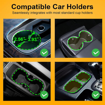 Cup Holder Expander (Adjustable Holder & Base, Auto-Fit Hold, One Button Open), Car Cup Holder Expander for Yeti, Hydro Flask, Nalgene, Owala, Bottles in 2.6"- 4.8" (Black, 1 Pack)