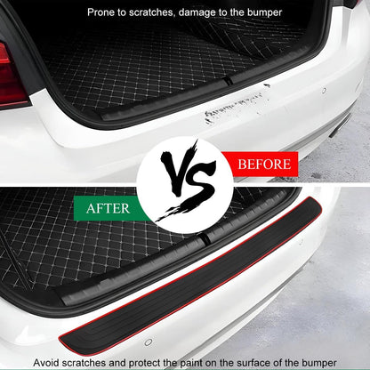 Car Rear Bumper Protector Guard, Anti-Scratch Auto Trunk Door Entry Protection Strip, Non-Slip Rubber Bumper Protective Cover Guard for Most Cars Trucks SUVs (Black, 41")