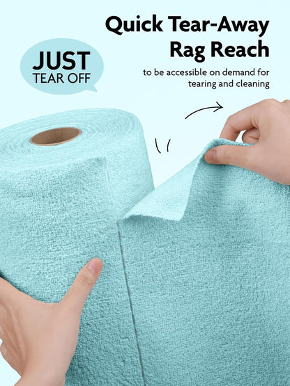 Fantasticlean Microfiber Cleaning Cloth Roll -75 Pack, Tear Away Microfiber Towels, 12" x 12", Reusable, Washable, Scratch Free, Ultra Absorbent for All-Around Cleaning Supplies (DimGray)