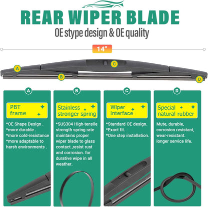 26" 16" 11" Windshield Wiper Blades Replacement for Chevrolet Chevy Trax 2024 2025 2026 Premium All Weather Front Rear Wipers Set - OEM Quality (Pack of 3) - Colors E