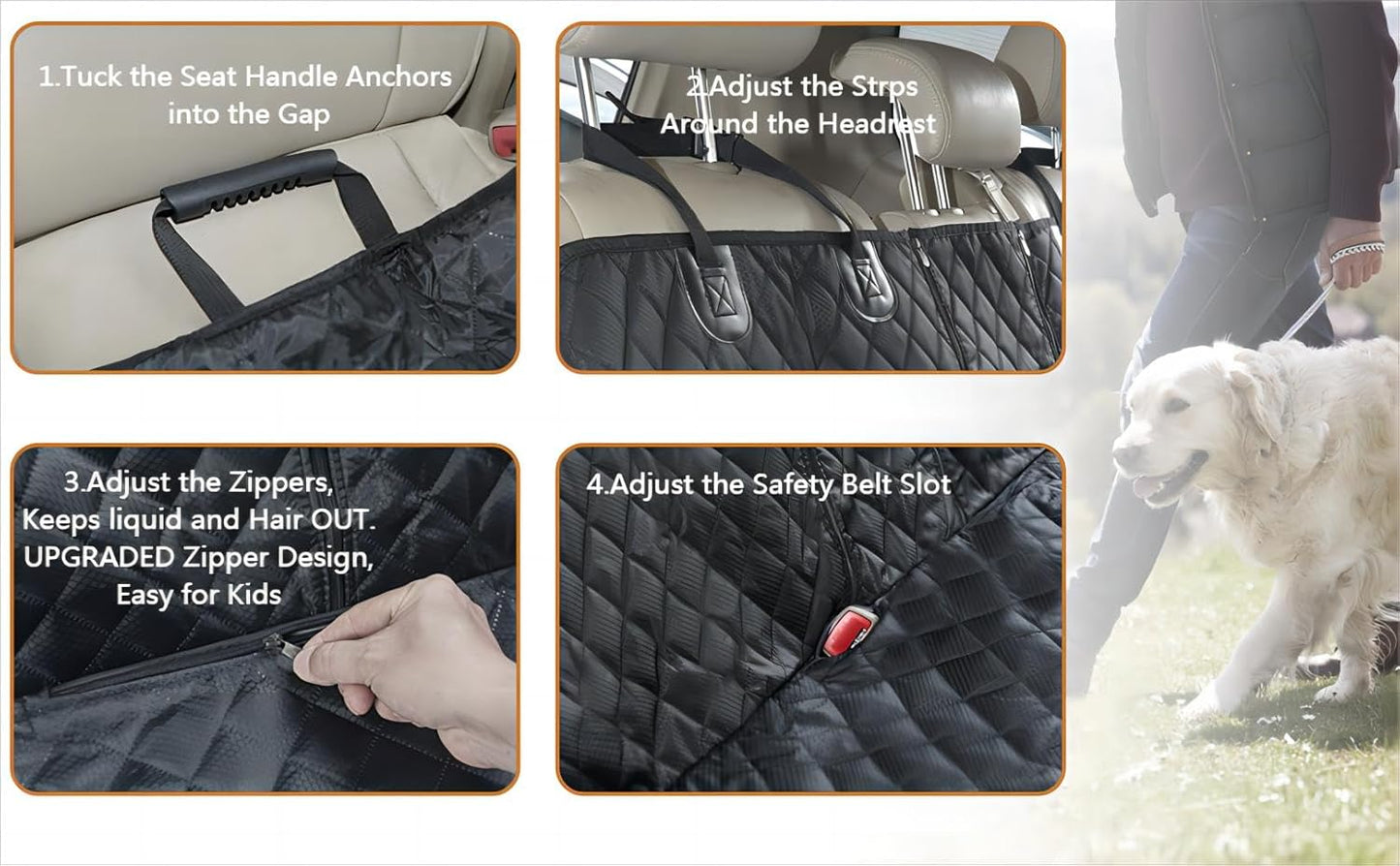 ANOSOSPECIAL Dog Car Seat Cover for Back Seat Cover,Non Stick Fur Rear Seat Protector for Pet,Nonslip Waterproof Durable Universal Fit Interior Backseat Covers for Auto Van SUV