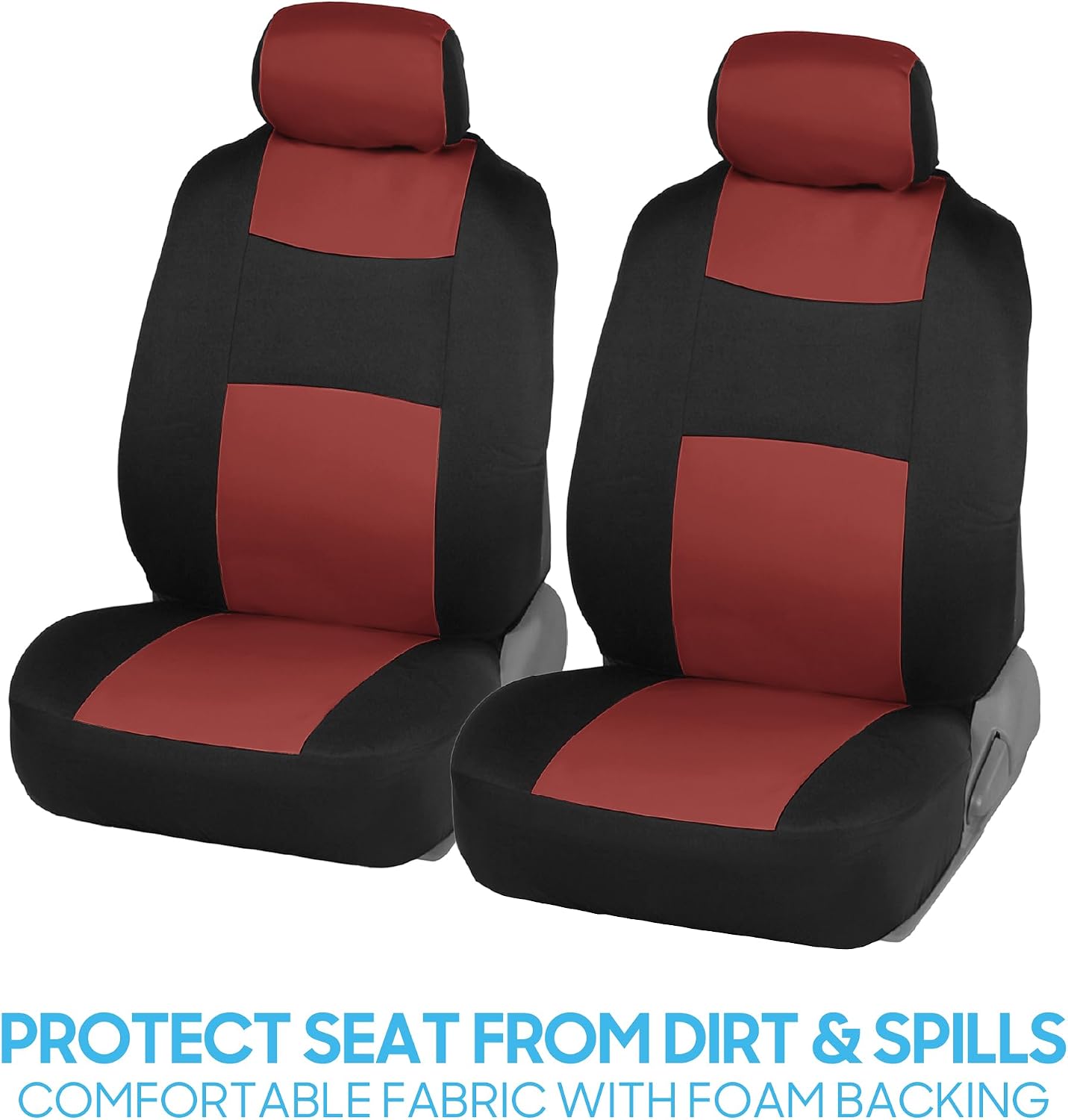 BDK PolyPro Car Seat Covers Full Set in Charcoal on Black – Front and Rear Split Bench for Cars, Easy to Install Cover Set, Accessories Auto Trucks Van SUV