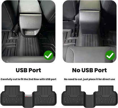 LASFIT Floor Mats and Cargo Liner for Honda CR-V 2026 2025 2024 2023 (Gasoline & Hybrid & e:FCEV), All Weather TPE Car Trunk Mat (Upper Position), 1st & 2nd Row & Trunk Liner Full Set Black