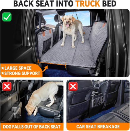 YJGF Back Seat Extender,Dog Seat Cover for Back Seat,Hard Bottom Car Seat Cover for Dogs,Dog Hammock for Car,Back Seat Pet Cover for Dogs(Black,for Car/SUV/Small Truck)