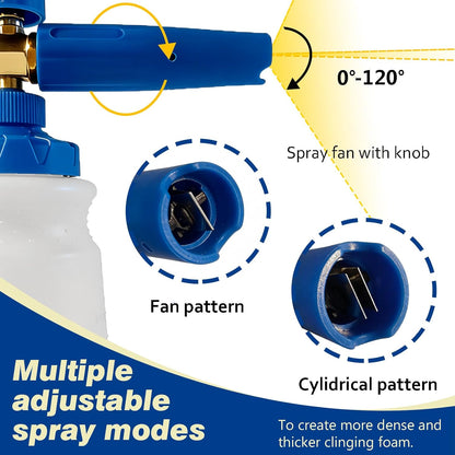 ESP Foam Cannon Snow Foam Lance Pressure Power Jet Washer Quick Release Adjustable Nozzle with 1 Liter Bottle Washing Mitts 1 Towel