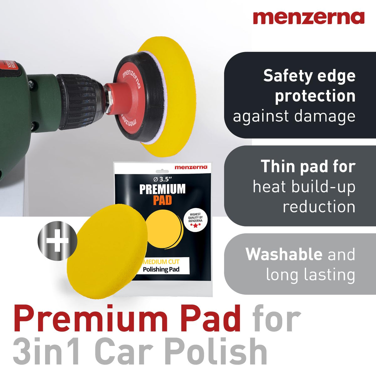 menzerna One-Step Polish 3in1 I Medium Cut Polish with High Gloss Finish & Seal in One I Buffing & Polishing Compound for Car Maintenance I Swirls, Holograms & Scratches I Car Body Repair I 8 fl oz.