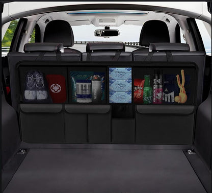 Car Trunk Organizer with 9 Large Pockets, Car Storage Organizer for SUV/MPV/Truck, Space Saver Travel Accessories (Black)