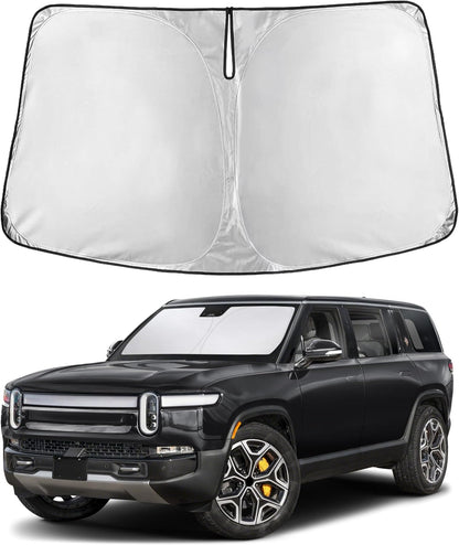 EcoNour Car Windshield Sun Shade | 2025 Upgraded Innovative No-Light-Pass Technology for Maximum Coverage | Foldable Sun Shade Keeps Your Vehicle Cool | Must-Have Car Accessories | Small (59" x 29") - Colors D