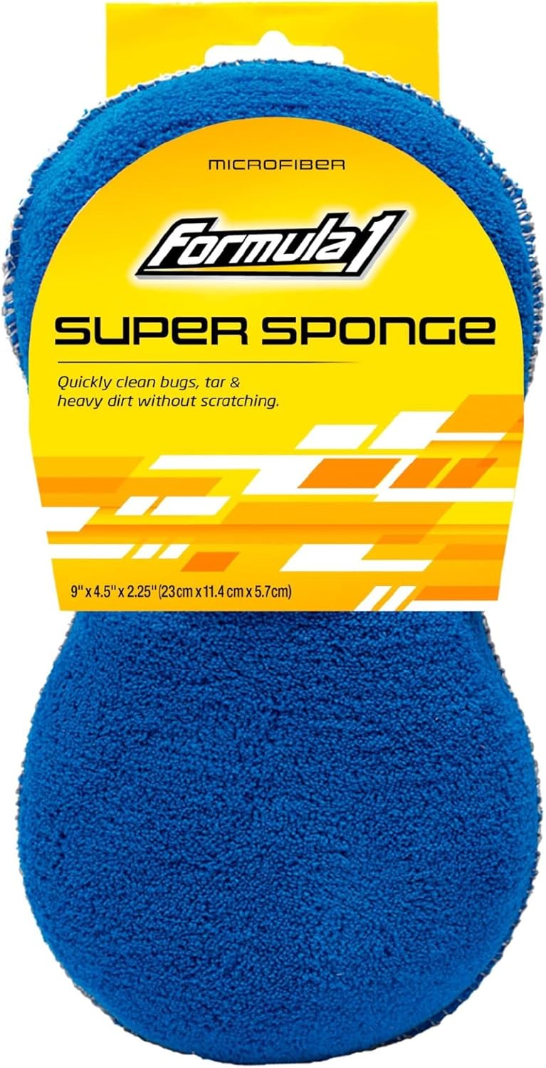 Formula 1 Super Car Wash Mitt – Synthetic Lambs Wool Wash Mitt Auto Detailing Supplies – Large Car Duster for Wet & Dry Applications – Super Absorbent Exterior Care Products