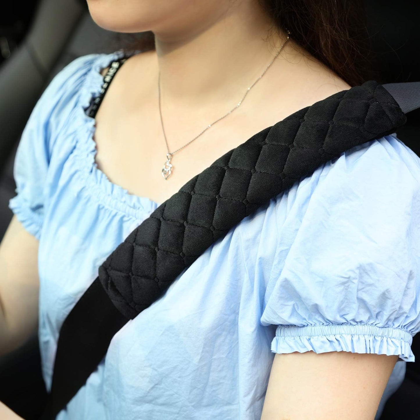 Tatuo 4 Pack Seat Belt Cover Extra Long Seat Belt Pads for Car Soft Comfort Shoulder Strap Covers Harness Pads Helps Protect Your Neck and Shoulder(10.6 Inch,Black)