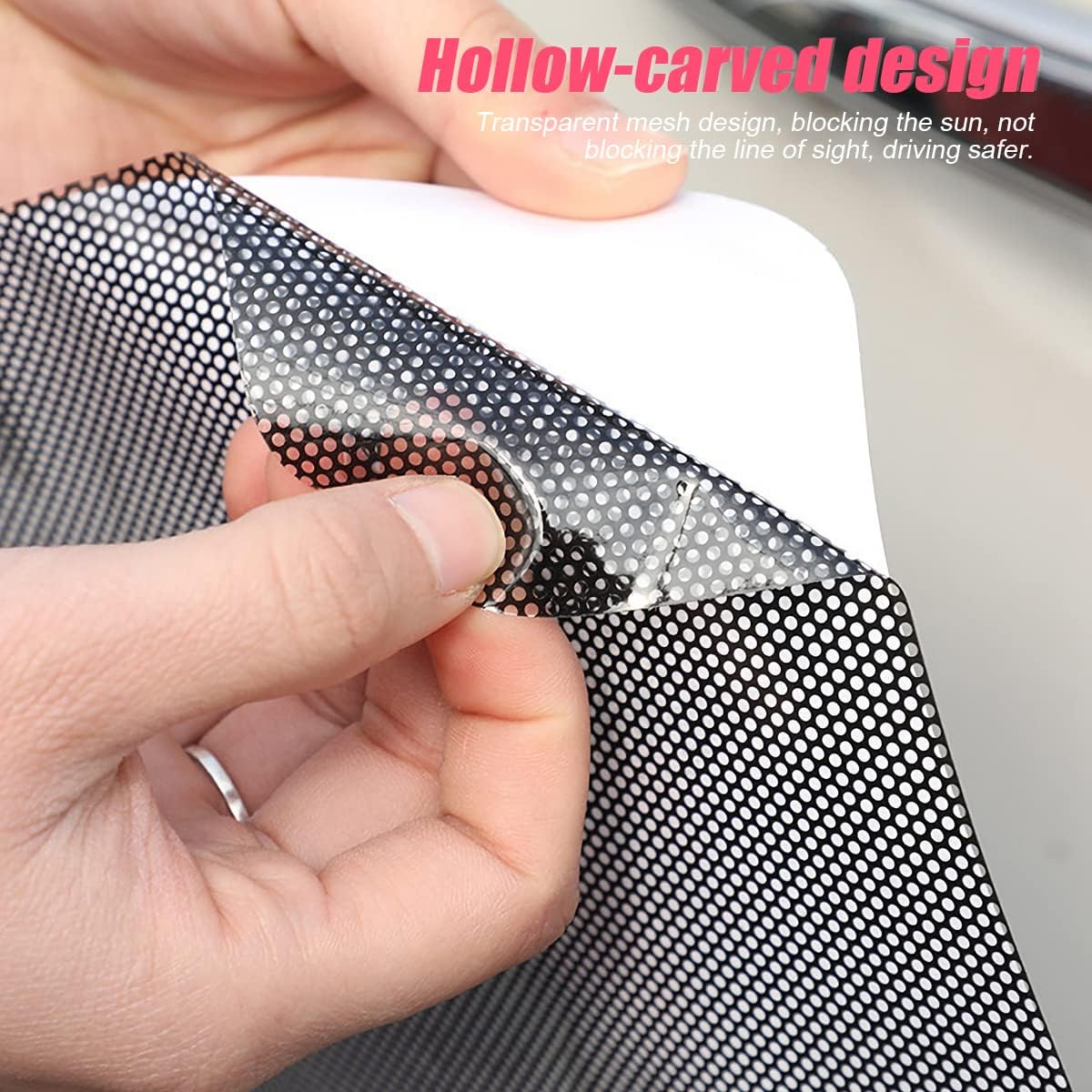 Car Side Window Sunshade, 4 PCS Static Cling Films Stickers Sun Shade UV Rays Privacy Protector, Reuseable Washable Sun Shade for Most Cars, Vhicles, SUV