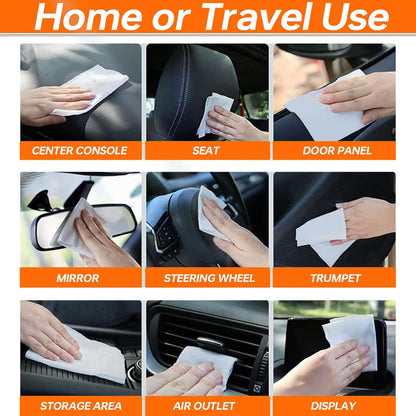 Car Wipes Extra Large 8" x 8" Wipes for Car Interior, Glass, Leather & Multi-Surface Cleaning for Cars, Trucks, SUVs, Motorcycles 70 Count Each (Pack of 3)